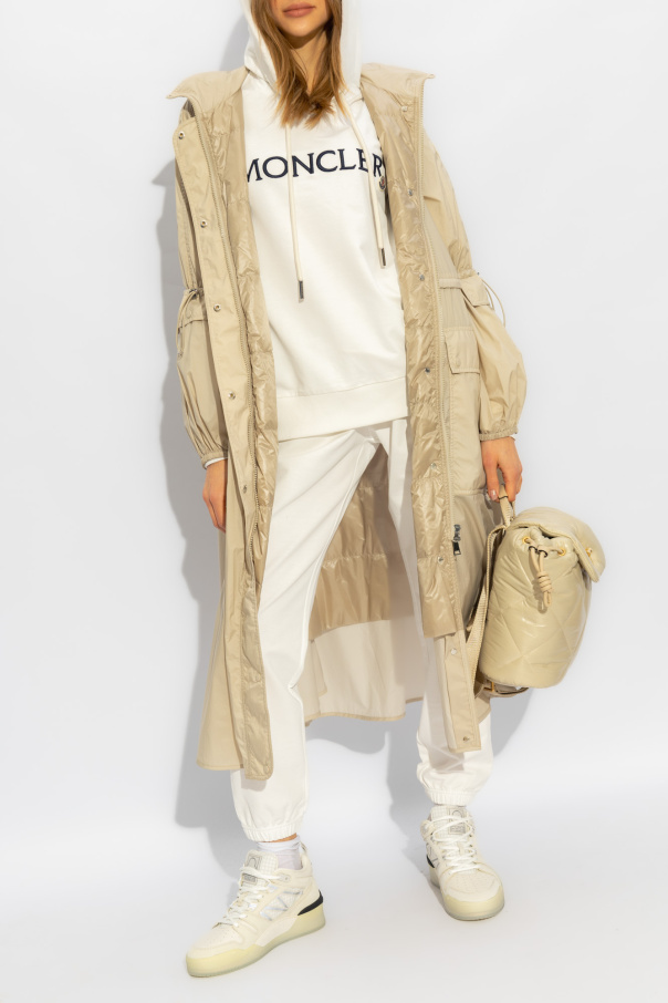 【高級感】MONCLER パイル地 パーカー 白×ゴールド 高級感】MONCLER パイル地 パーカー 白×ゴールド